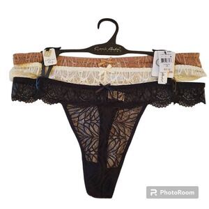 NWT Carrie Amber Intimates Lace Thong multipack 3X